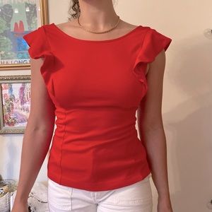 Express Fitted Flutter Sleeve Top